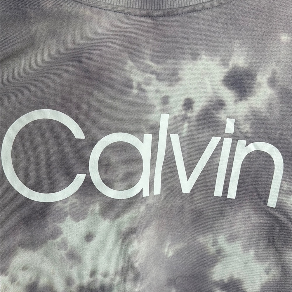 Calvin Klein Women's Gray Tie-Dye Top - Picture 2 of 5